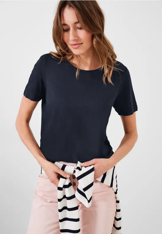 T-shirt in effen kleur deep blue