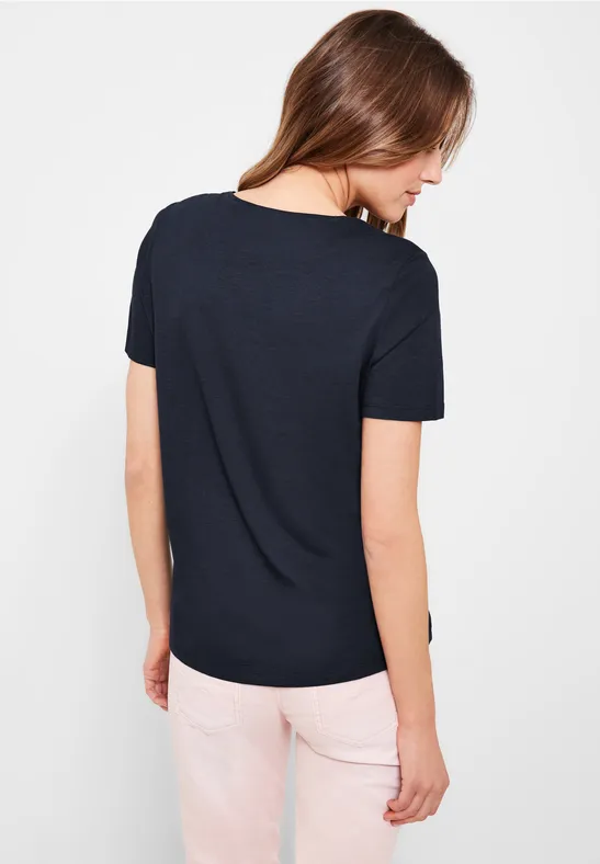 T-shirt in effen kleur deep blue