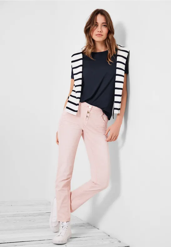 T-shirt in effen kleur deep blue