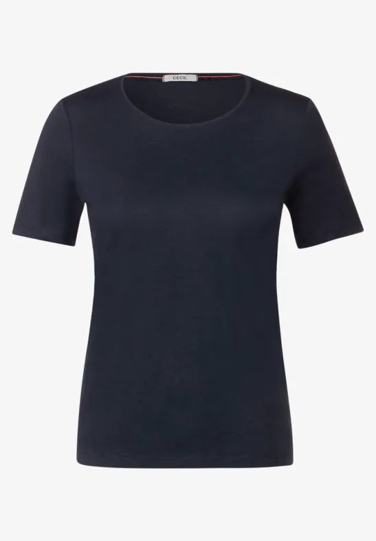 T-shirt in effen kleur deep blue
