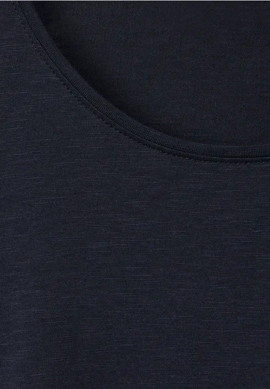 T-shirt in effen kleur deep blue
