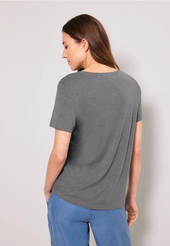 T-shirt in effen kleur graphite light grey