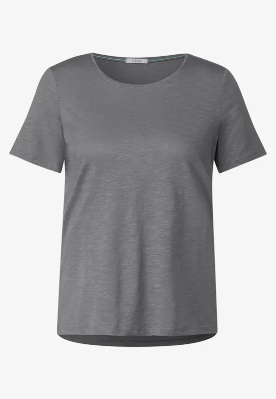 T-shirt in effen kleur graphite light grey