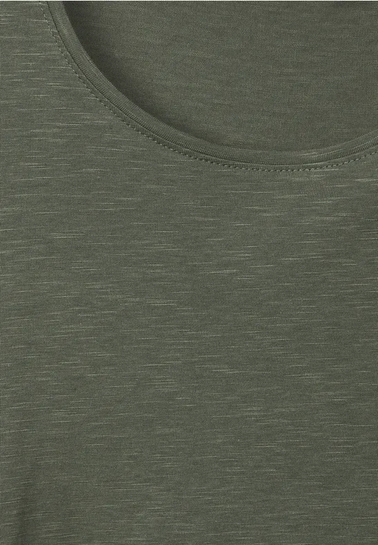 T-shirt in effen kleur desert olive green