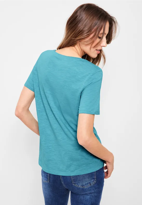 T-shirt in effen kleur pool aqua blue