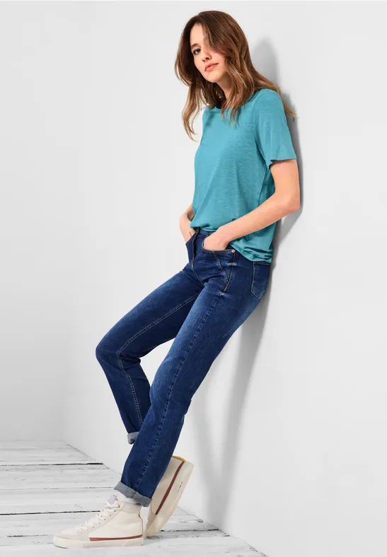 T-shirt in effen kleur pool aqua blue