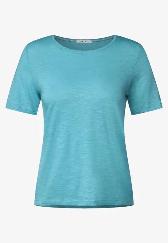 T-shirt in effen kleur pool aqua blue
