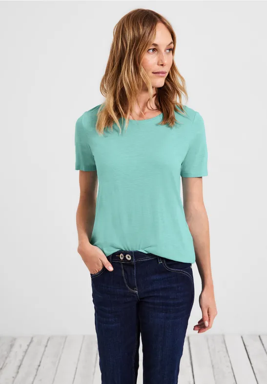T-shirt in effen kleur cool mint green