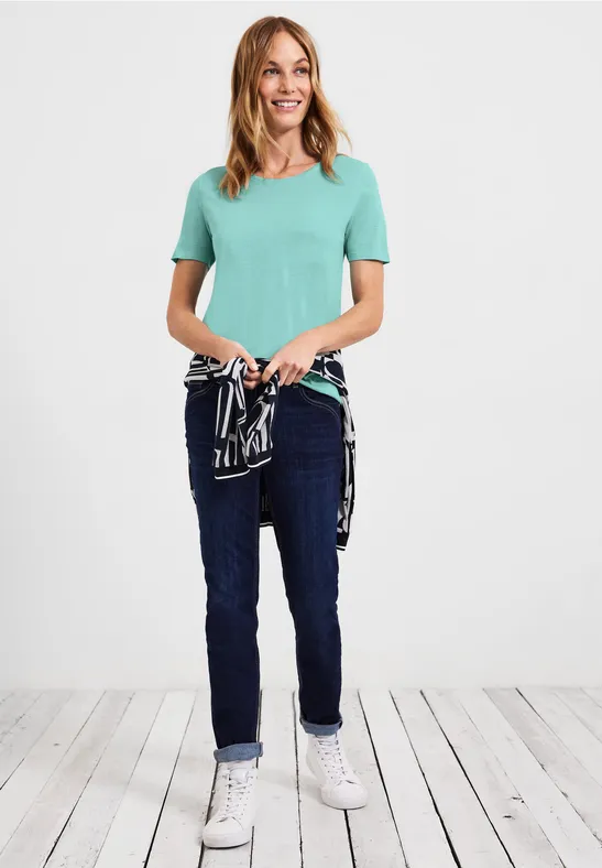 T-shirt in effen kleur cool mint green