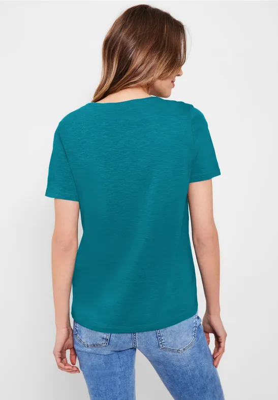 T-shirt in effen kleur nocturnal aqua blue