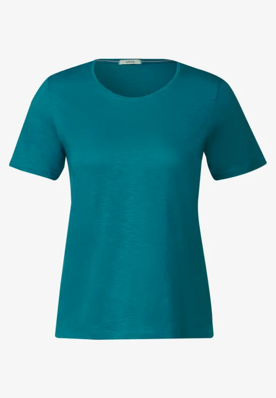 T-shirt in effen kleur nocturnal aqua blue