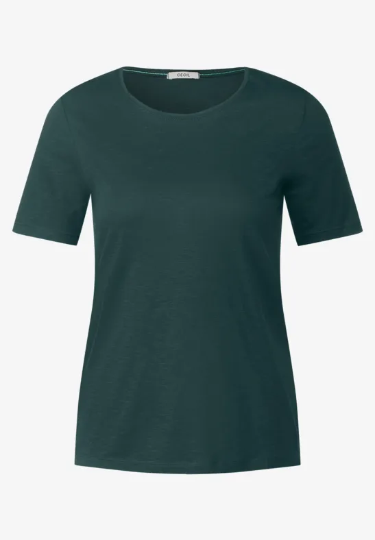 T-shirt in effen kleur cypress green