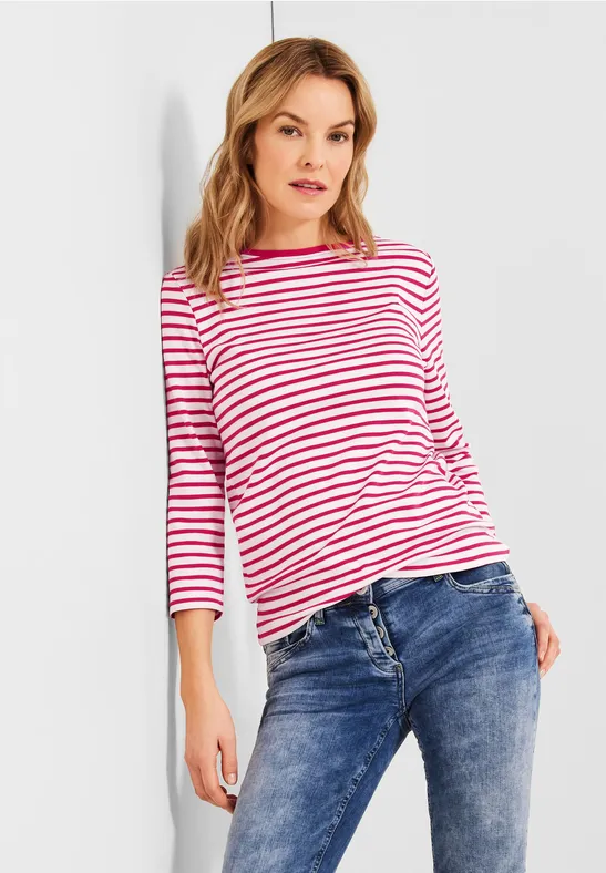 Shirt met gestreept patroon fresh pink