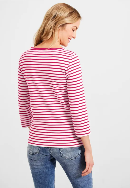 Shirt met gestreept patroon fresh pink