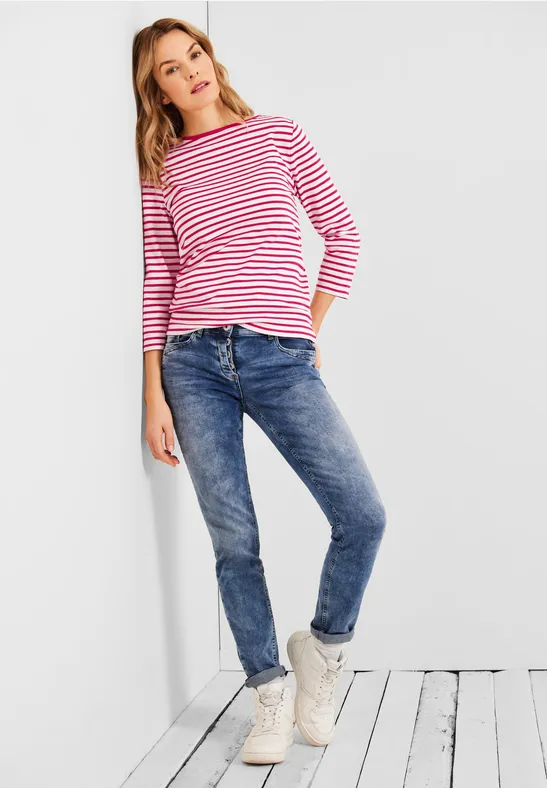 Shirt met gestreept patroon fresh pink