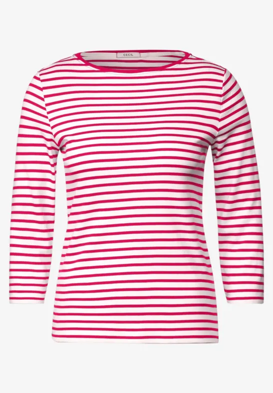 Shirt met gestreept patroon fresh pink