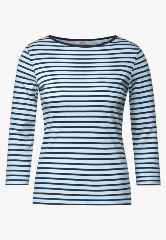 Shirt met gestreept patroon faded blue