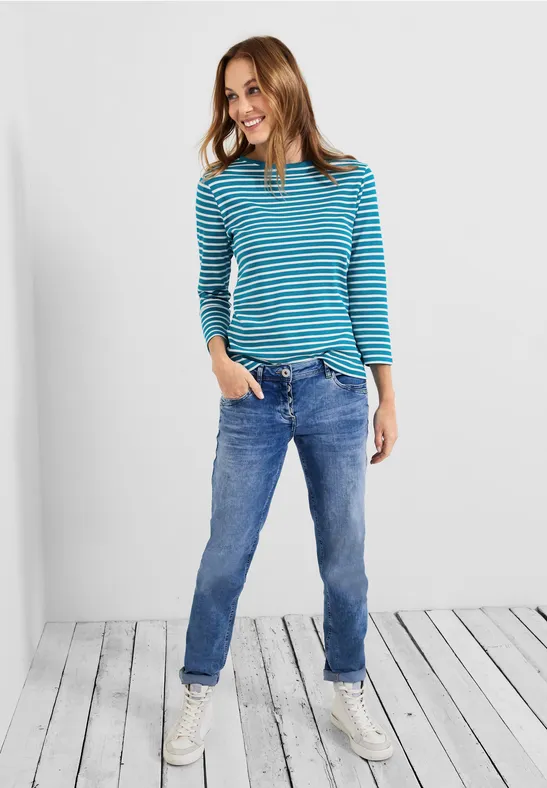 Shirt met gestreept patroon caribbean blue