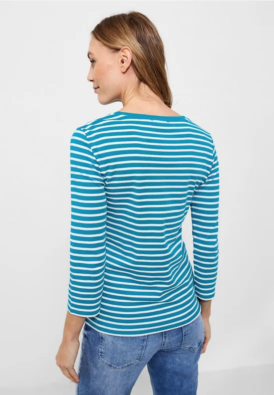 Shirt met gestreept patroon caribbean blue