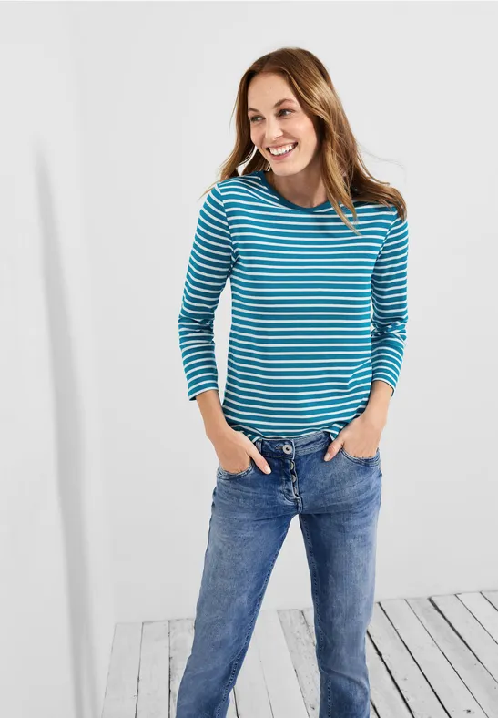 Shirt met gestreept patroon caribbean blue