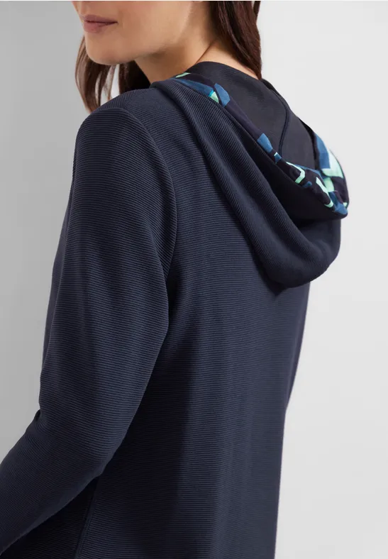 Ottomanshirt met capuchon deep blue