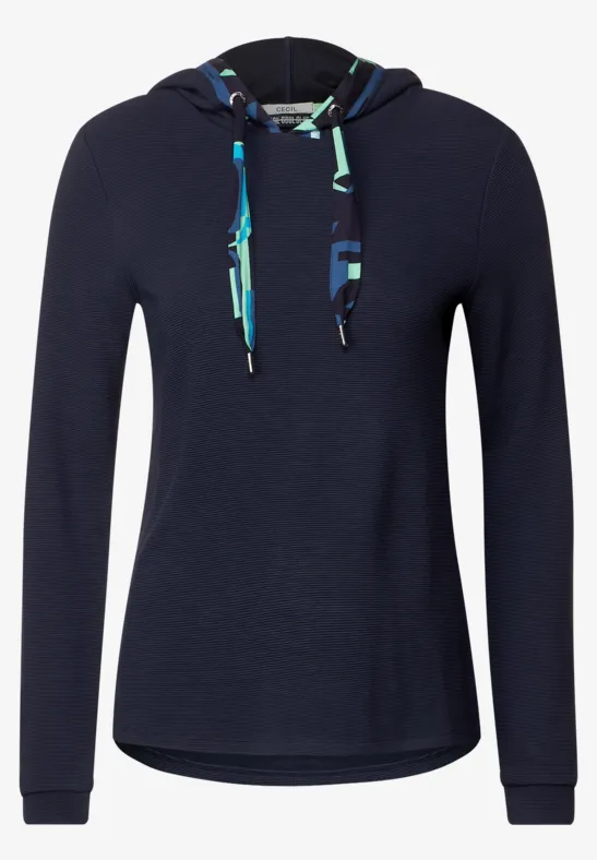 Ottomanshirt met capuchon deep blue