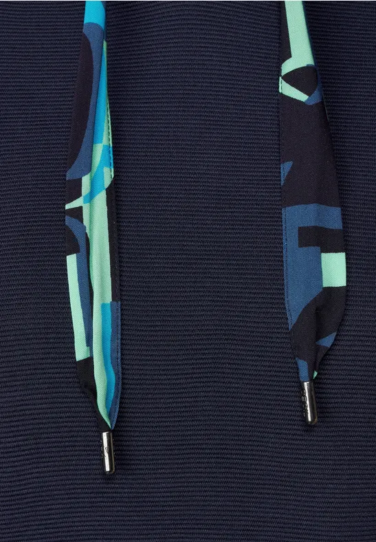 Ottomanshirt met capuchon deep blue