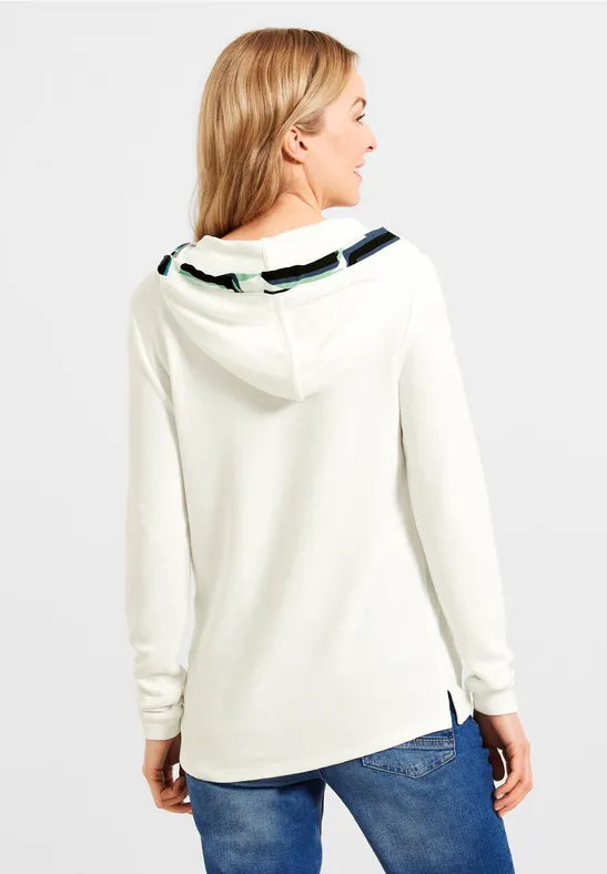Ottomanshirt met capuchon vanilla white