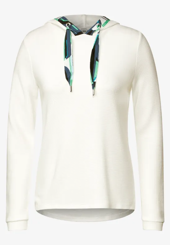 Ottomanshirt met capuchon vanilla white
