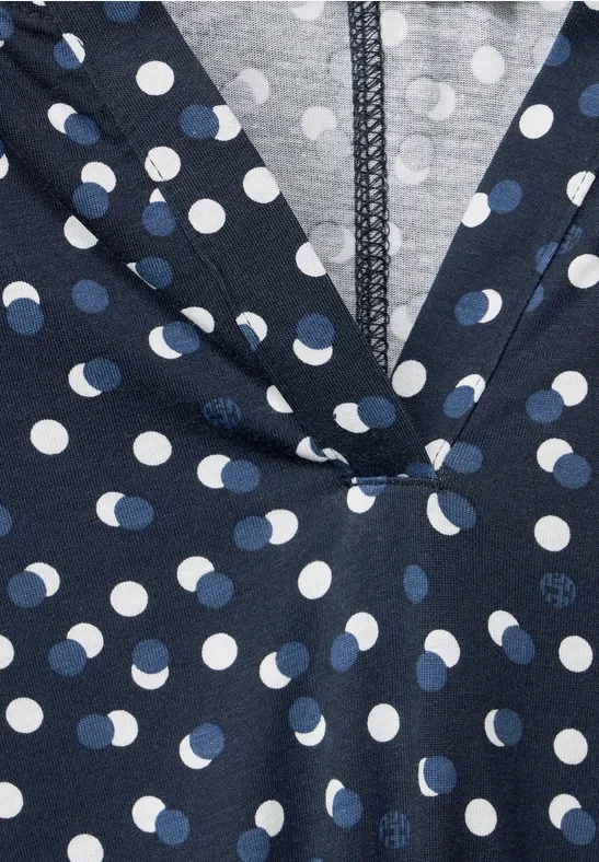 TOS Small Dot AOP Tunic deep blue