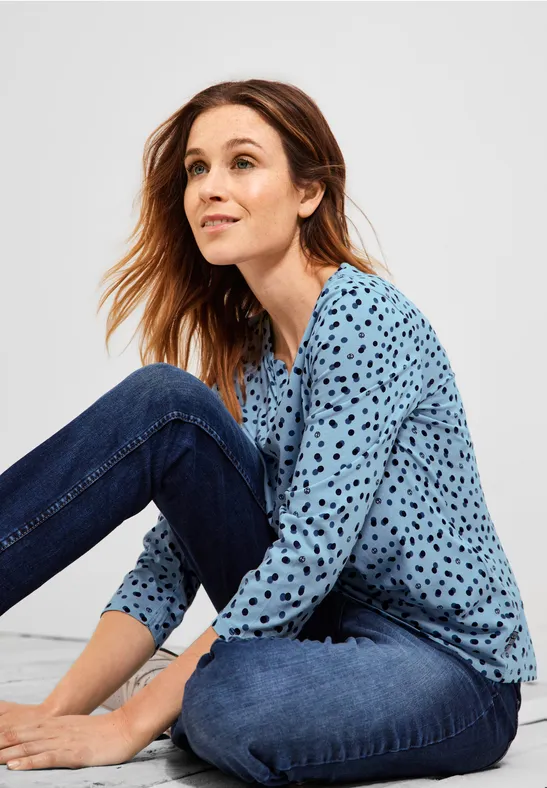 TOS Small Dot AOP Tunic faded blue