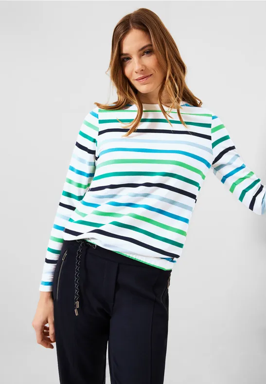 Multicolor Streifen Shirt vanilla white