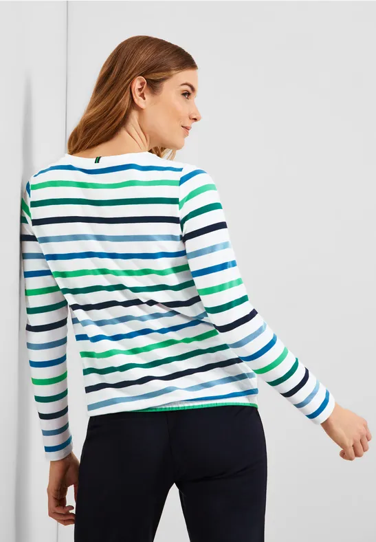 Multicolor Streifen Shirt vanilla white