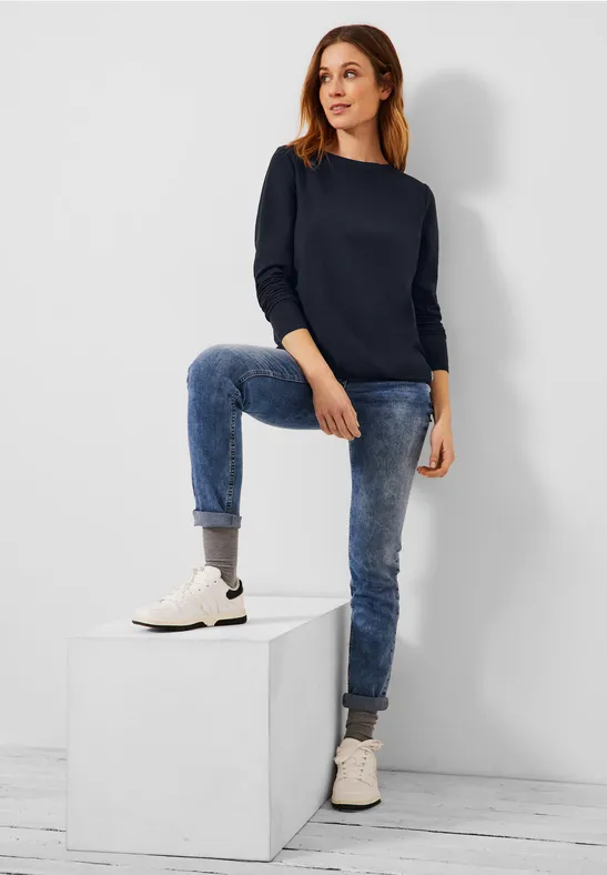 Shirt in effen kleur deep blue