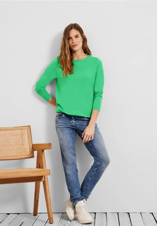 Shirt in effen kleur smash green