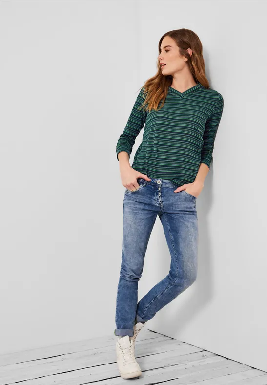 Multicolor shirt met structuur deep blue