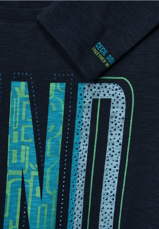 T-shirt avec wording deep blue