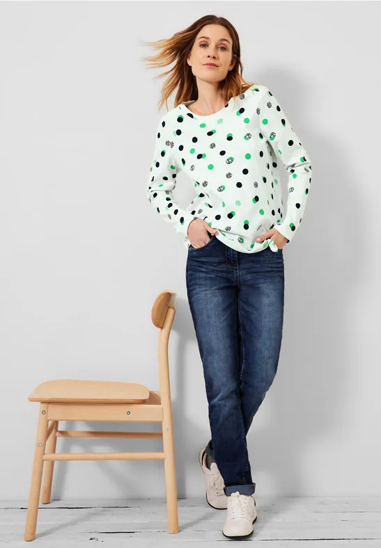 Big Dots Shirt vanilla white