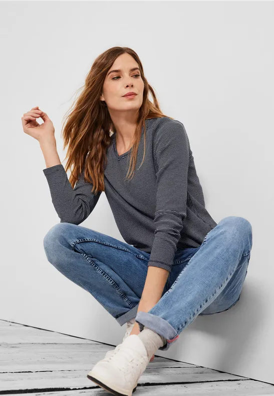 Shirt met elastische zoom deep blue