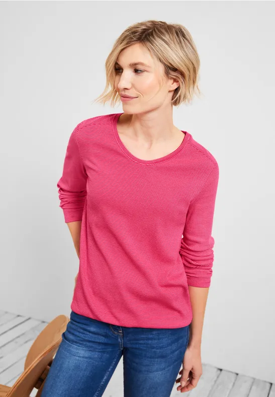 Shirt met elastische zoom fresh pink