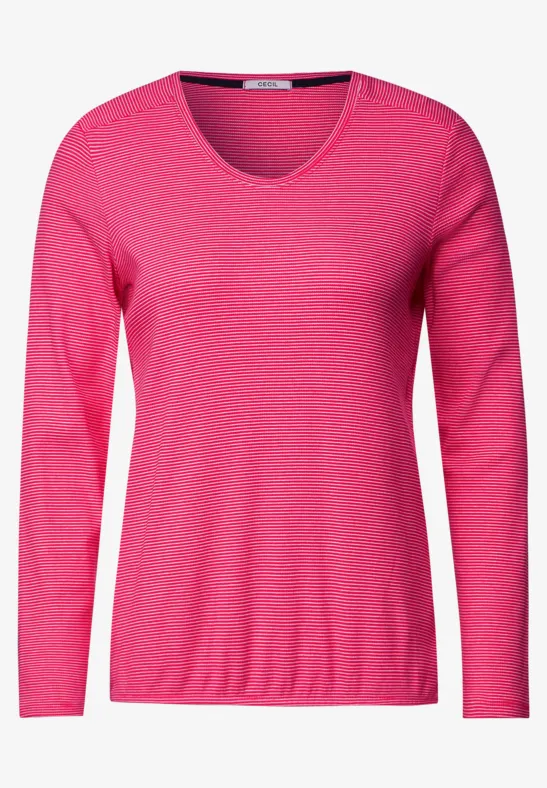 Shirt met elastische zoom fresh pink