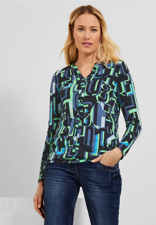 Shirt met letterprint deep blue