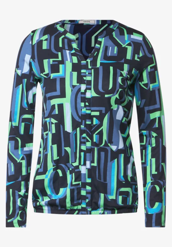 Shirt met letterprint deep blue