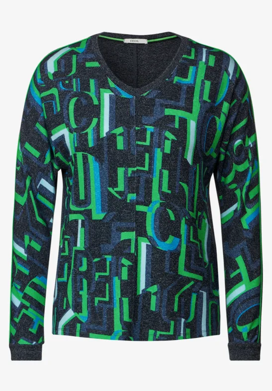 T-shirt avec imprimé all-over deep blue melange