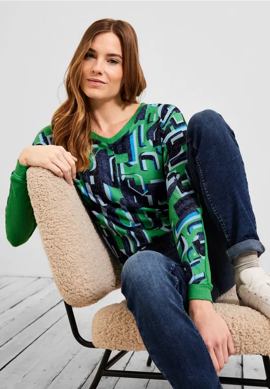 T-shirt avec imprimé all-over smash green melange
