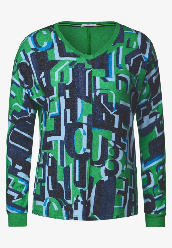 T-shirt avec imprimé all-over smash green melange