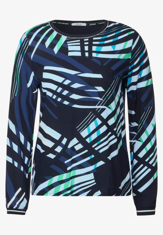 Shirt met allover print deep blue