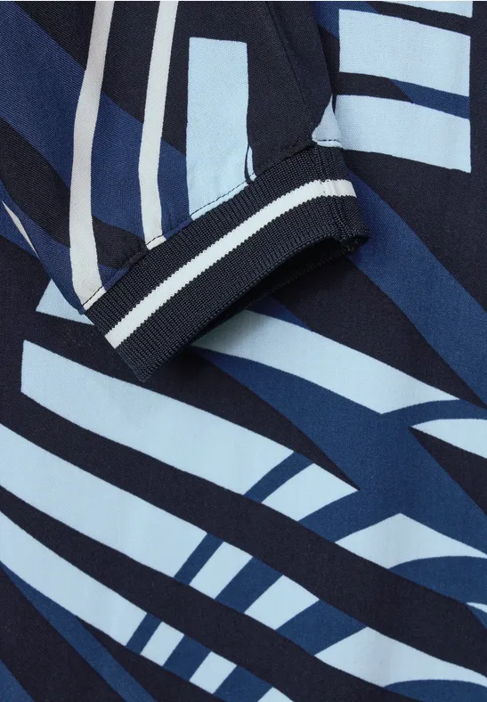 Shirt met allover print deep blue