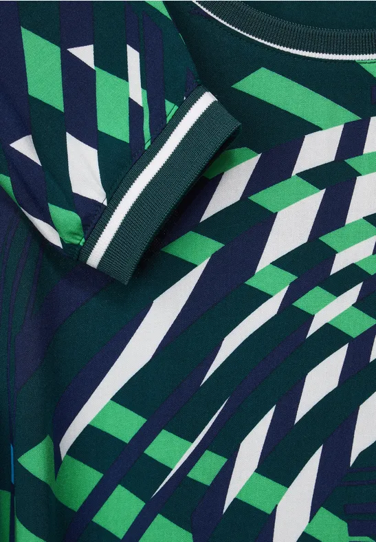Shirt met allover print cypress green