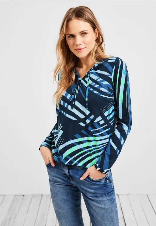 T-shirt à col tunisien deep blue